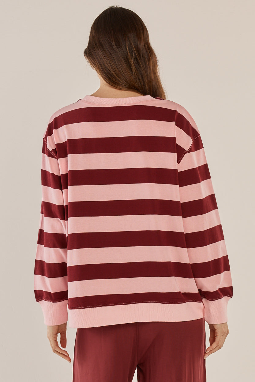 Stazie Sweatshirt - Pink/Red Stripe