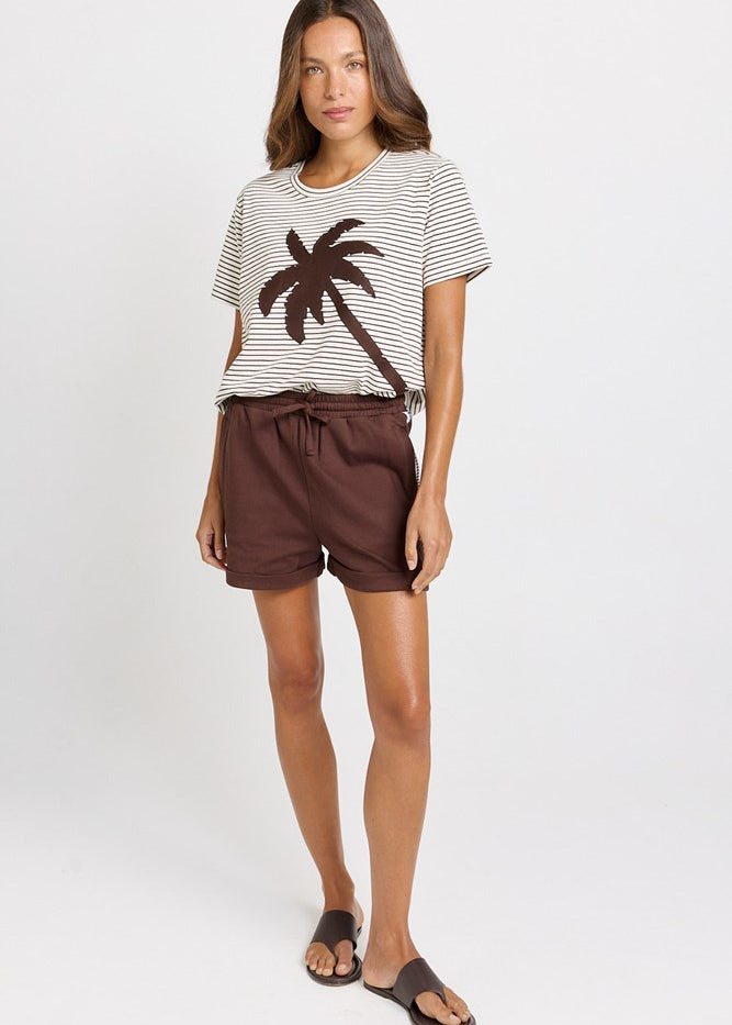Betty Basics Nikki Relax Short in Chocolate - view 2