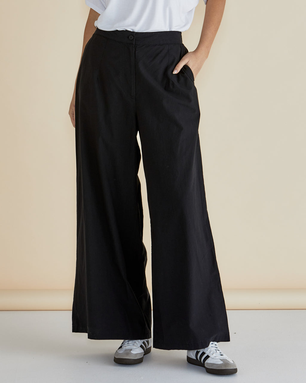 WENDY WIDE LEG PANT - Black