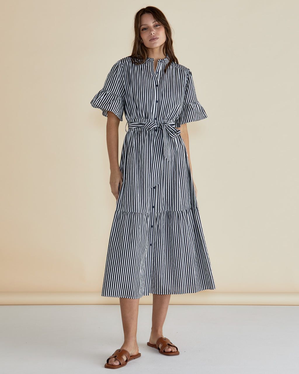 JAMILLA DRESS - Navy Stripe