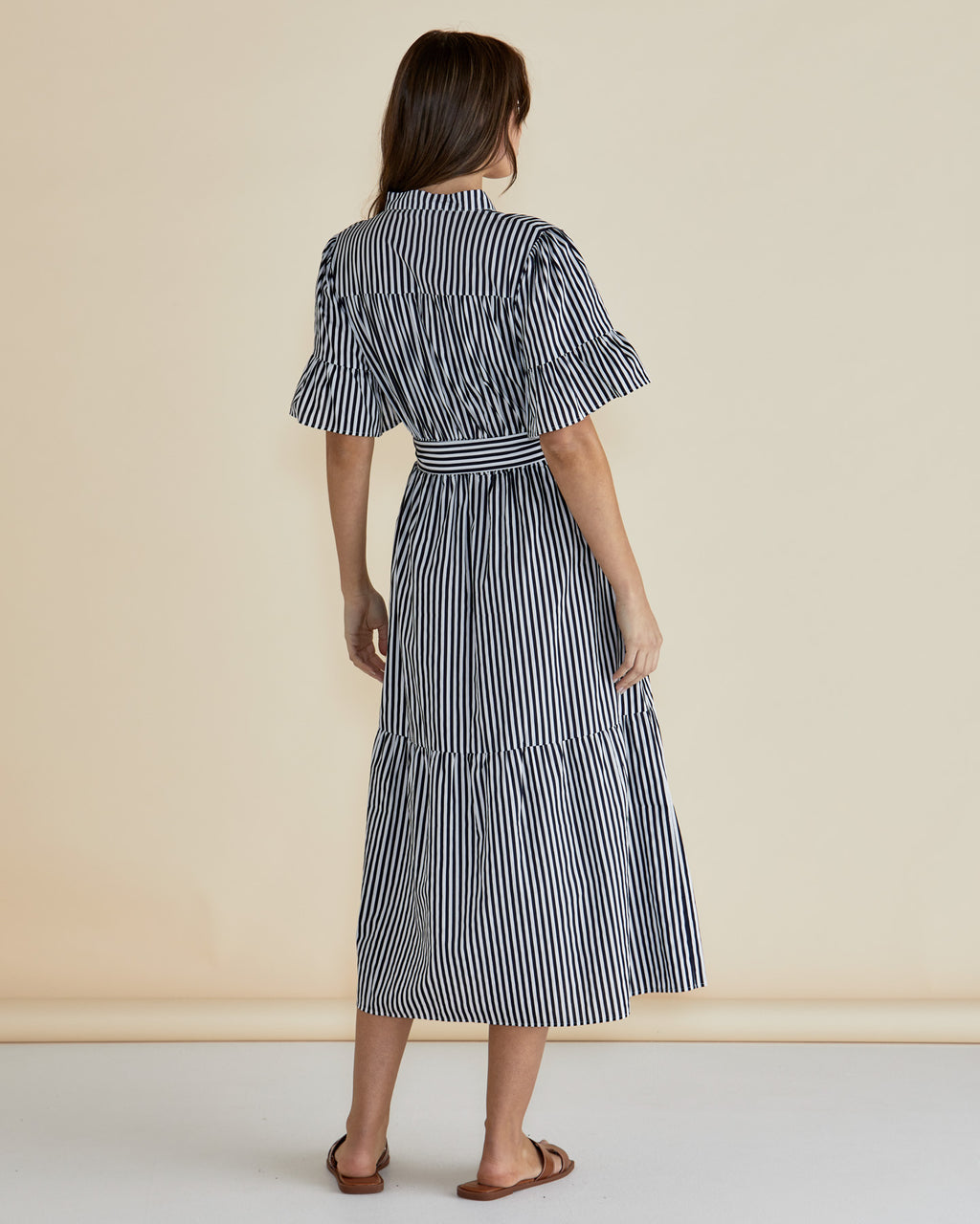 JAMILLA DRESS - Navy Stripe