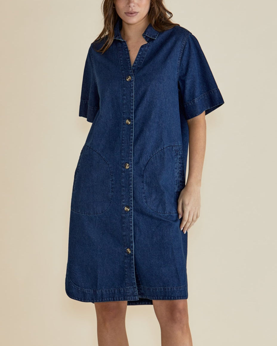 DAWSON DENIM DRESS - Vintage Wash