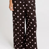 Betty Basics Zander Pant in Pink/Choc Polka Dot