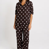 Betty Basics Zander Pant in Pink/Choc Polka Dot - view 2