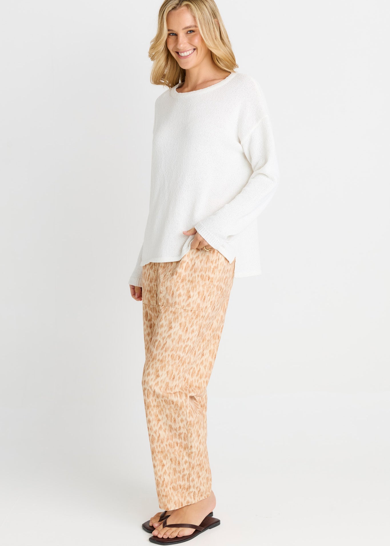 Quinn Cotton Jogger - Ocelot Print