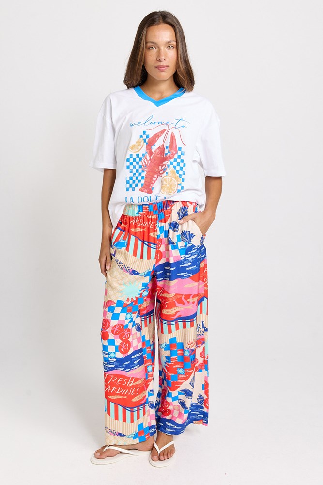 Betty Basics Sable Wide Leg Pant in Mediterranean Print - view 2