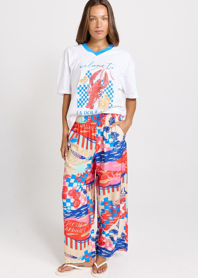 Betty Basics Sable Wide Leg Pant in Mediterranean Print - view 2