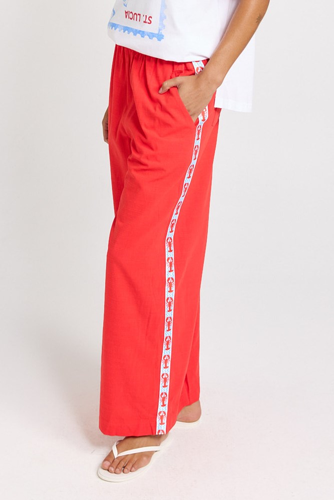 Betty Basics Sable Wide Leg Pant in Red - view 3