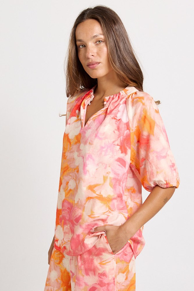 Betty Basics Joanne Blouse in Brushed Floral Print - view 3