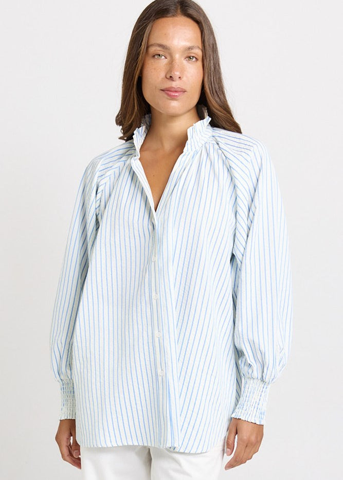 Betty Basics Romi Shirt in Blue Stripe