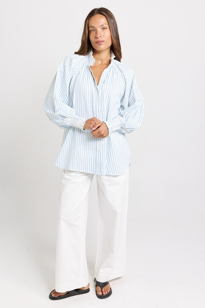 Betty Basics Romi Shirt in Blue Stripe - view 2