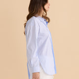 Stevie Shirt - Blue Stripe Contrast