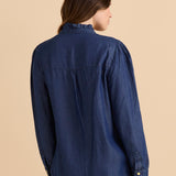 Lucille Lyocell Pleated Shirt - Dark Blue Wash