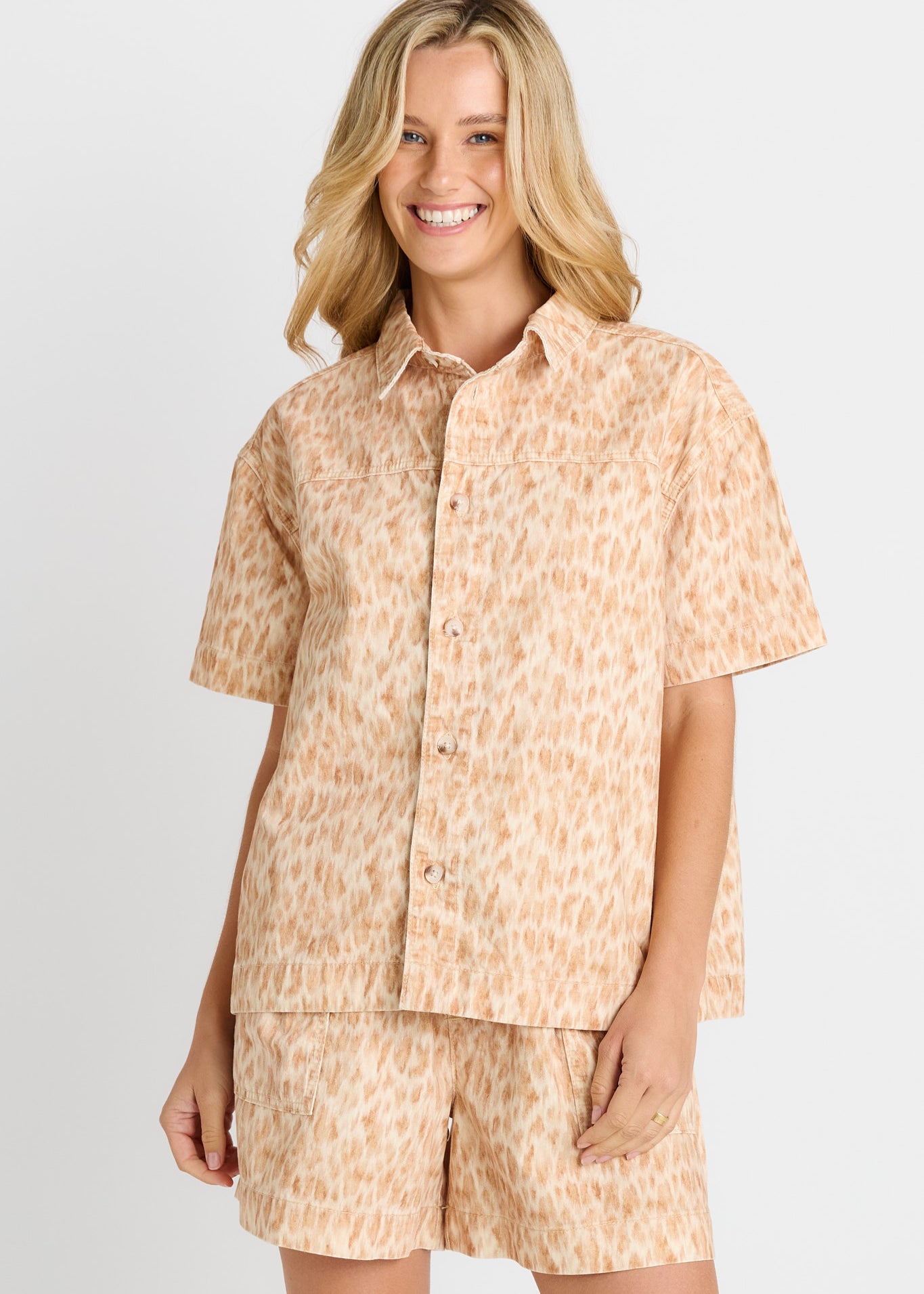 Quinn Cotton Shirt - Ocelot Print