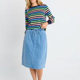 Quinn Cotton Skirt - Blue Medium