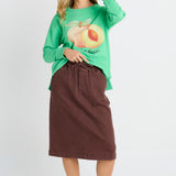 Quinn Cotton Skirt - Chocolate