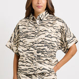 Betty Basics Dawn Denim Shirt in Animal