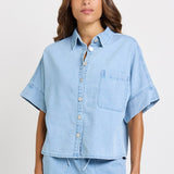 Betty Basics Dawn Denim Shirt in Medium Wash