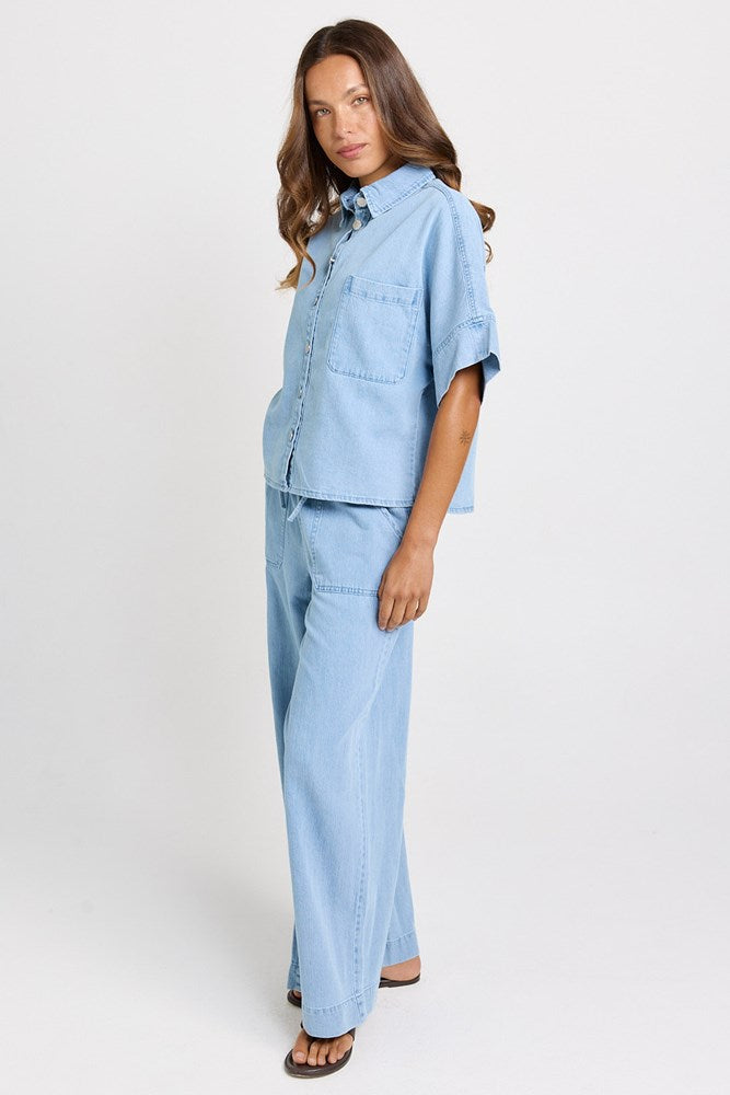 Betty Basics Dawn Denim Shirt in Medium Wash - view 2