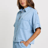 Betty Basics Dawn Denim Shirt in Medium Wash - view 3
