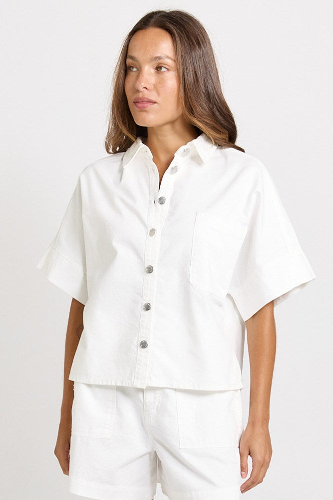 Betty Basics Dawn Denim Shirt in White