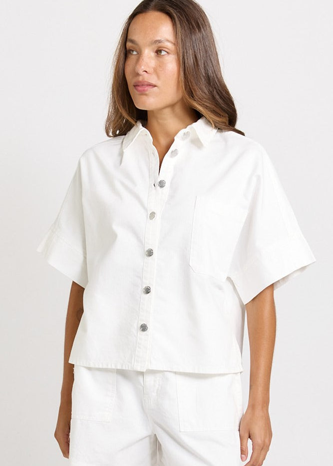 Betty Basics Dawn Denim Shirt in White