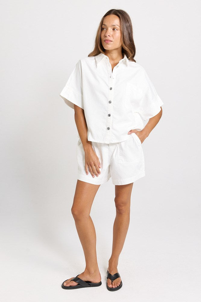 Betty Basics Dawn Denim Shirt in White - view 2