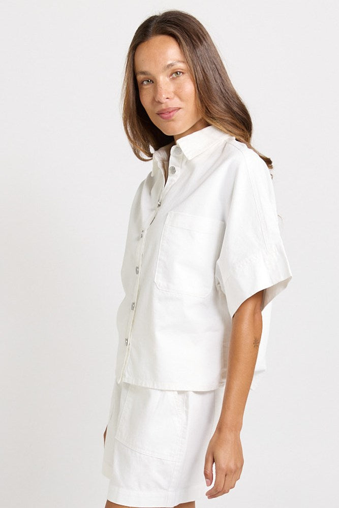 Betty Basics Dawn Denim Shirt in White - view 3