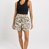 Betty Basics Drew Denim Short in Animal - view 2
