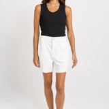 Betty Basics Drew Denim Short in White - view 2