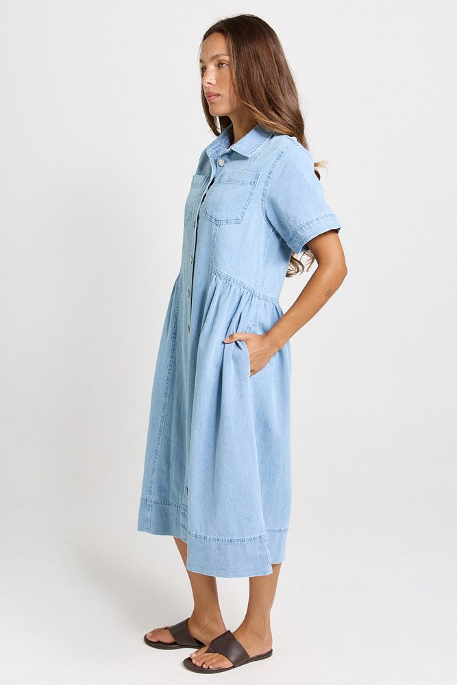 Betty Basics Willow Denim Dress in Medium Wash - view 3