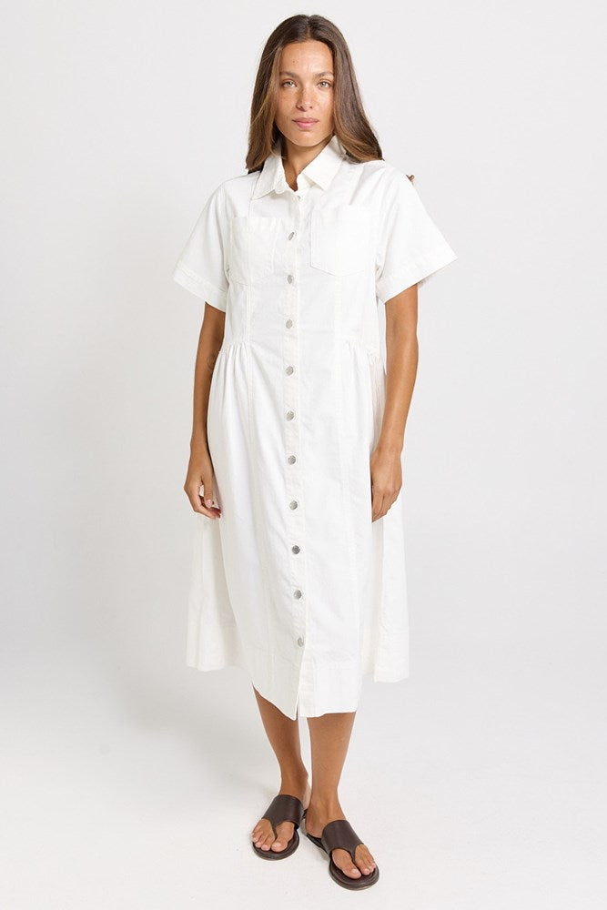Betty Basics Willow Denim Dress in White