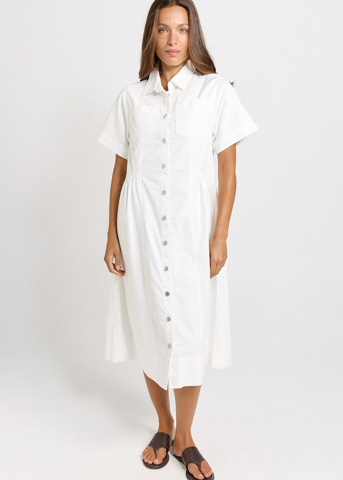 Betty Basics Willow Denim Dress in White