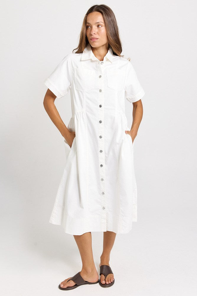 Betty Basics Willow Denim Dress in White - view 2