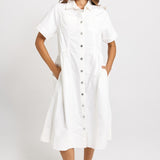 Betty Basics Willow Denim Dress in White - view 2