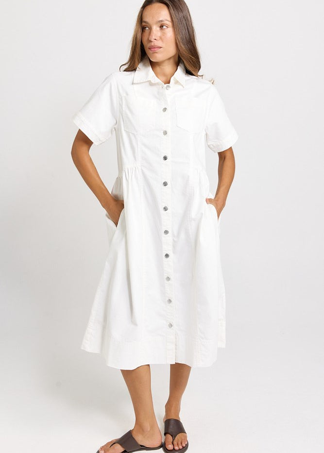 Betty Basics Willow Denim Dress in White - view 2