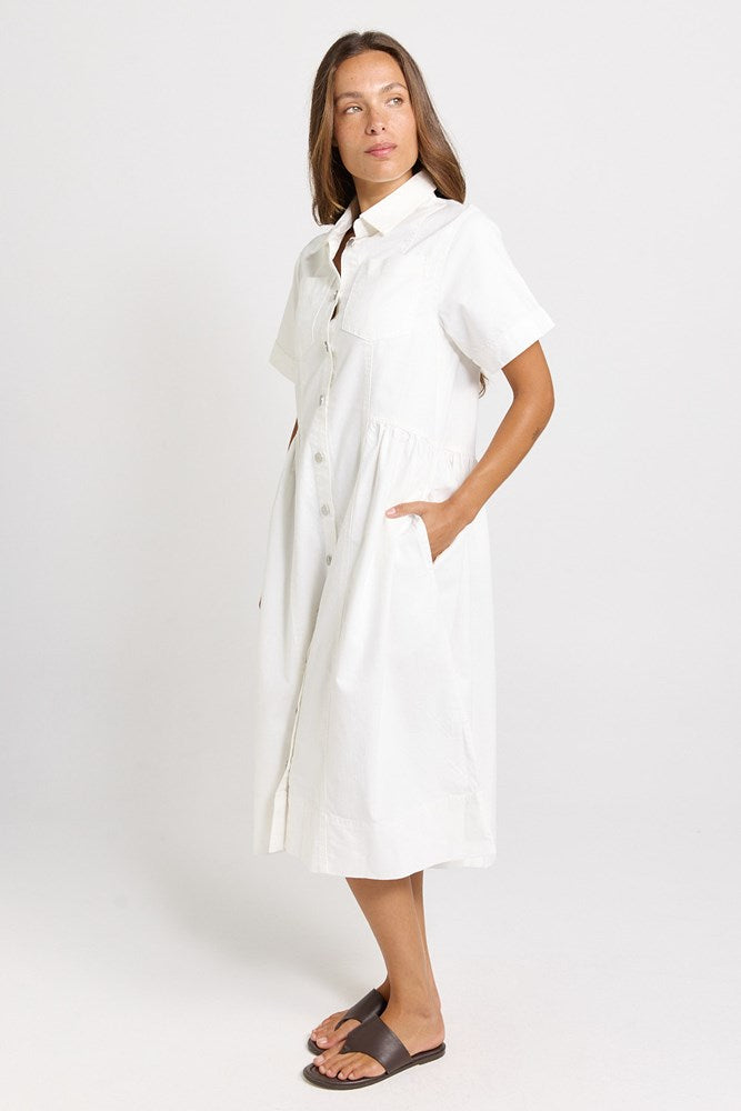 Betty Basics Willow Denim Dress in White - view 3