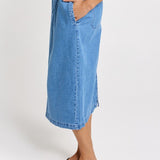Betty Basics Solange Midi Denim Skirt in Medium Wash - view 3