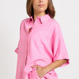 Betty Basics Ophelia Shirt in Pink/Teal Stripe - view 3
