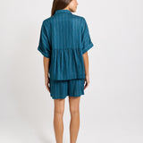 Ophelia Shirt - Teal/White Stripe
