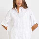 Betty Basics Ophelia Shirt in White/Black Stripe