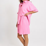 Betty Basics Palm Relax Shorts in Pink/Teal Stripe - view 2