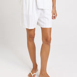 Betty Basics Palm Relax Shorts in White/Black Stripe