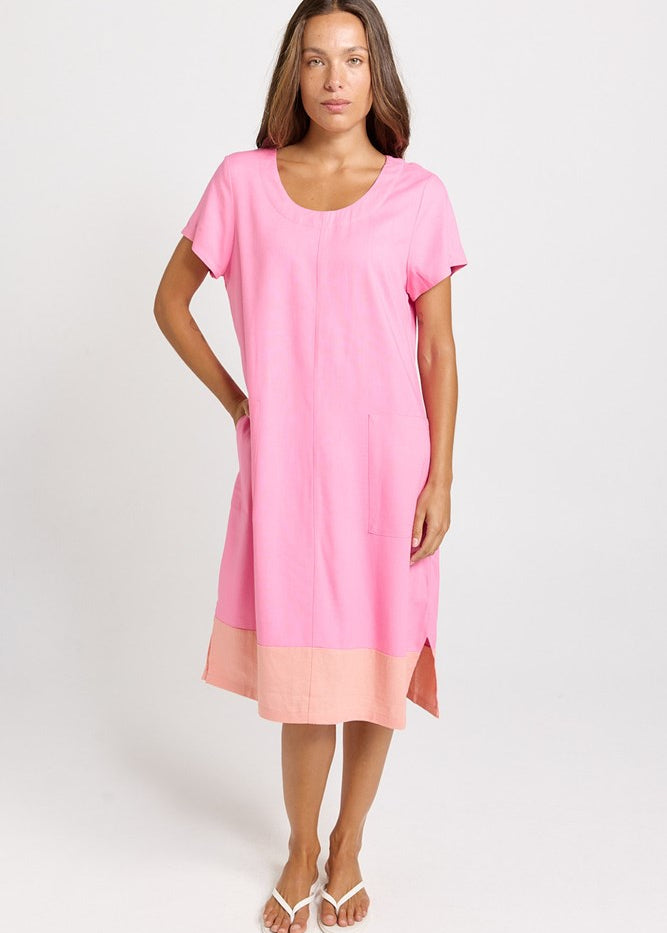 Betty Basics Bonnie Dress in Pink/Orange