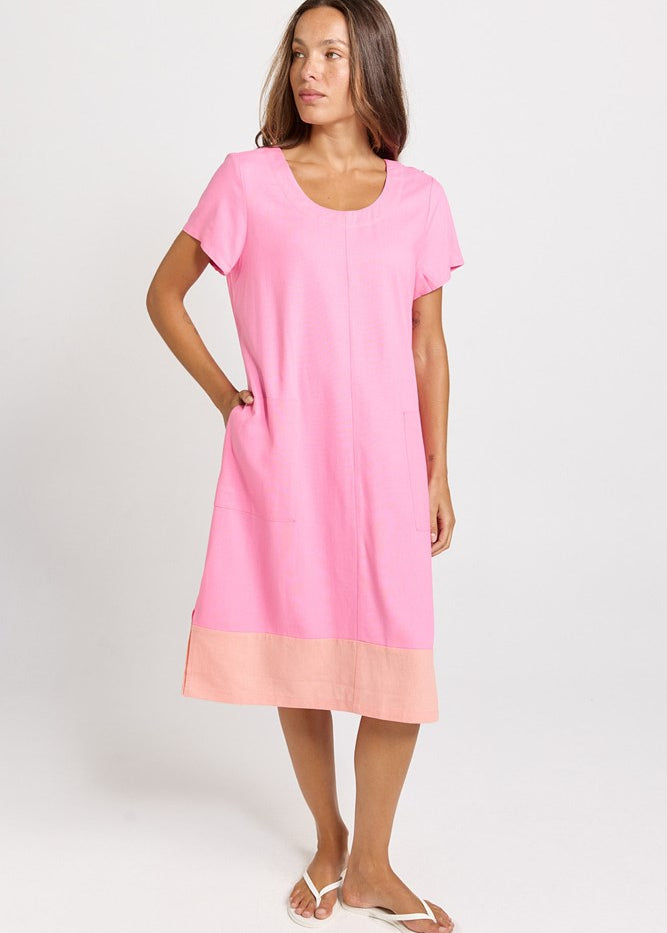 Betty Basics Bonnie Dress in Pink/Orange - view 2