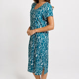 Betty Basics Bonnie Dress in Teal Petal Print - view 3