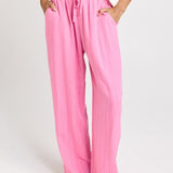 Betty Basics Palm Relax Pants in Pink/Teal Stripe