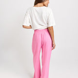 Palm Relax Pants - Pink/Teal Stripe