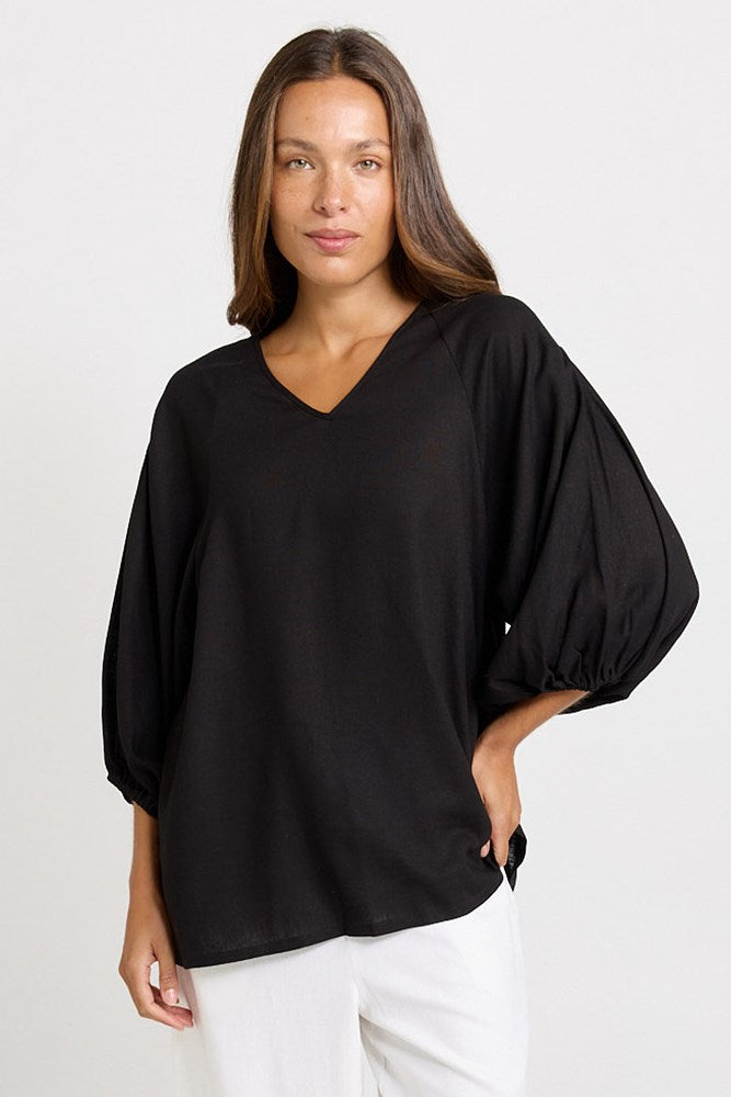 Betty Basics Bella Blouse in Black