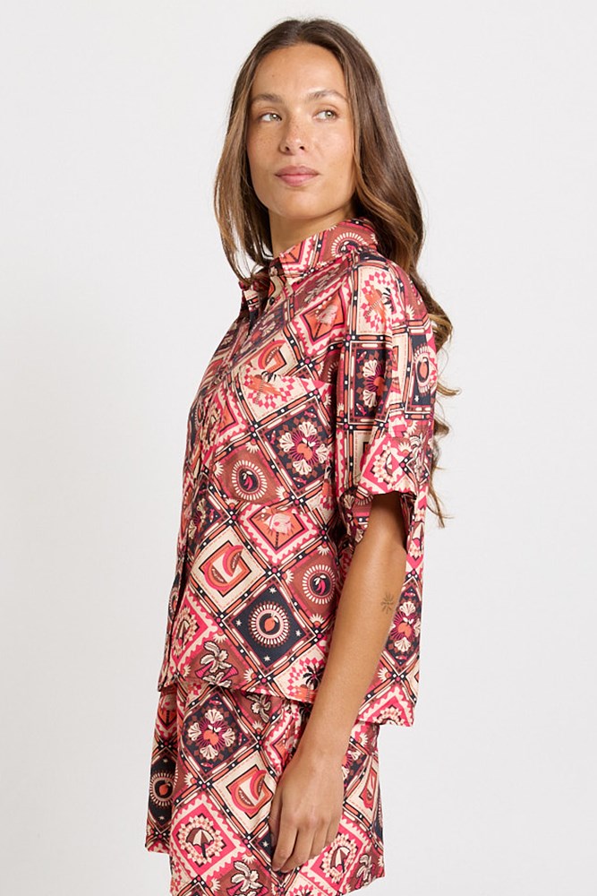 Betty Basics Sunset Shirt in Coco Print - view 3